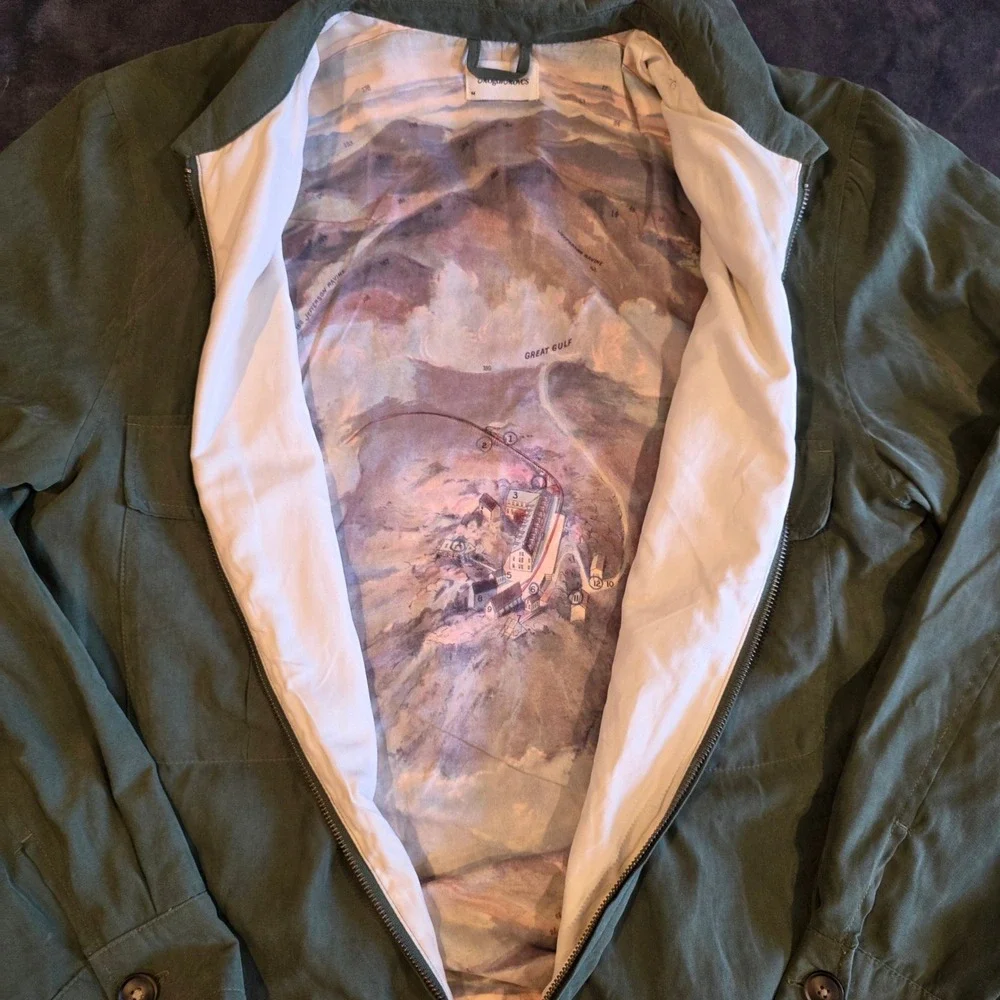 Ludwig Mogul Moves Olive Green Greetings Full Zip Jacket Mt Washington Medium